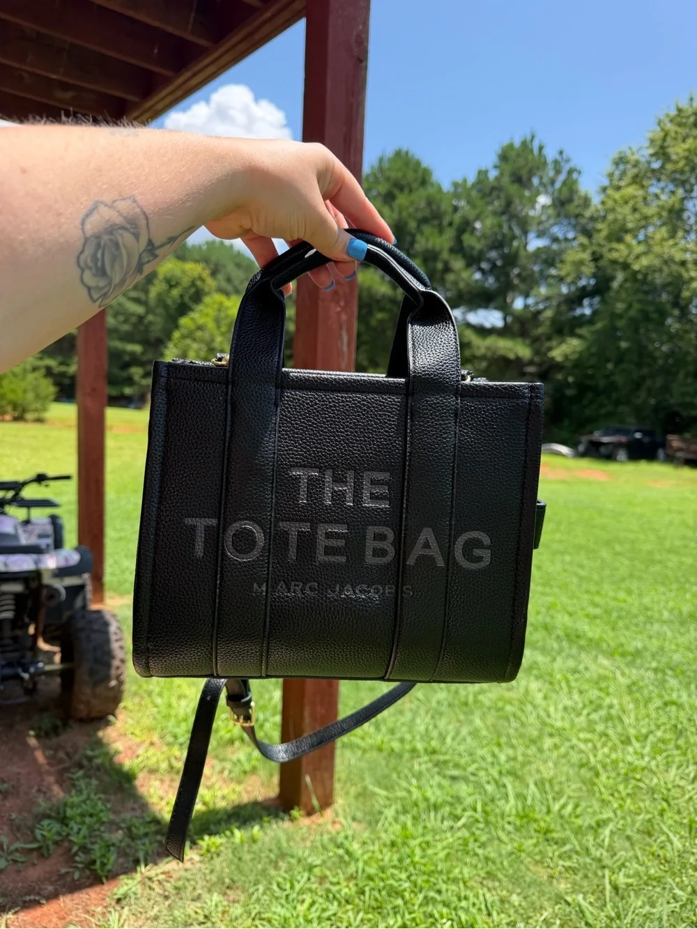 Marc Jacobs Black The Tote Bag Compact Crossbody Tote